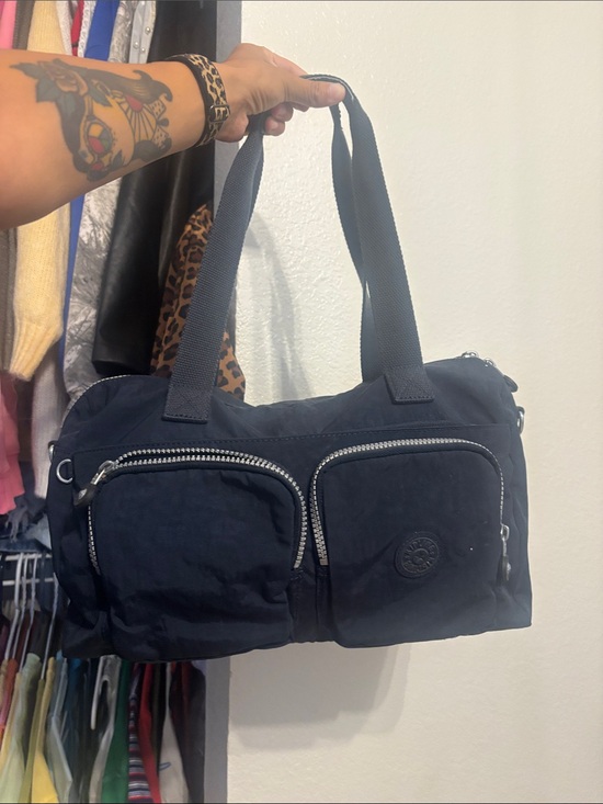 Kipling Handbags - Kipling Navy Blue Double-Pocket Shoulder Bag